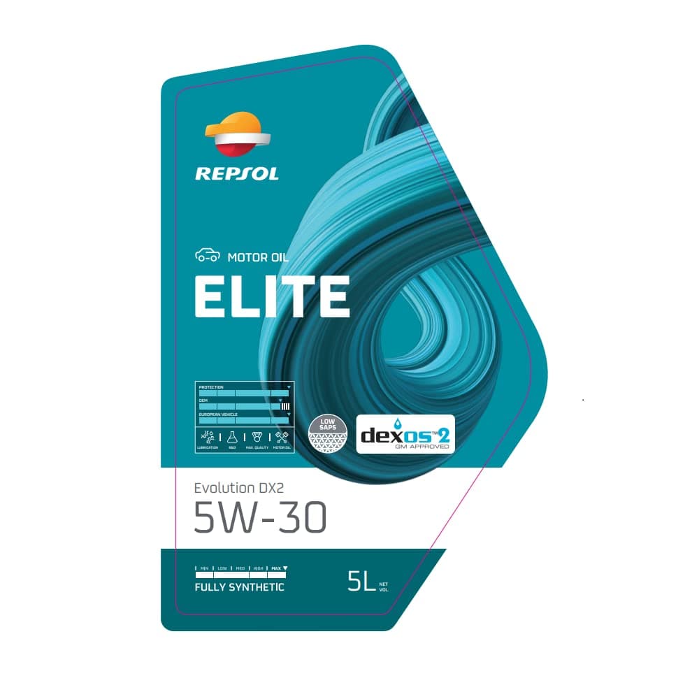 REPSOL aceite lubricante sintético de larga duración (Long Life) para coche ELITE EVOLUTION DX2 5W-30 5L — view 2