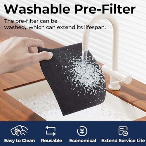 Air Purifiers for Home Large Room up to 2200sq.ft with Washable Filters, EVALIT Air Purifiers for Bedroom with Fragrance, PM 2.5 Display Air Quality Sensor for Smoke Dust Odors, Ivory, 1Pack — view 2