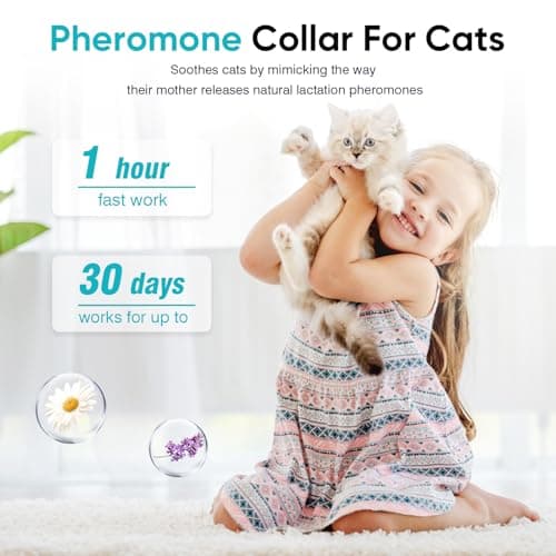 Calming Collar for Cats 6 Pack Cat Calming Pheromones Collar Stress and Anxiety Relief for 30 Days Pheromone Collars Adjustable Calm Care Products Anti Aggression Stop Meowing Relaxer for Cats in Heat — view 2