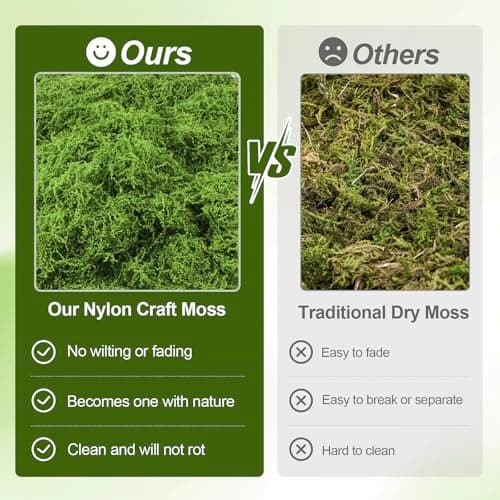 ASCAKE Fake Moss 5.3 oz, Artificial Moss for Crafts & Potted Plants — view 5
