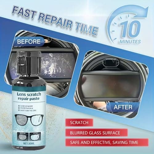 Glasses Scratches Remover For Spectacles, Glasses Lens Scratch Remover, Glass Scratch Repair For Lenses, Eyeglass Cleaner Spray With Sponge, For Camera Screen Watch Phone Windshield Travel Daily — view 4
