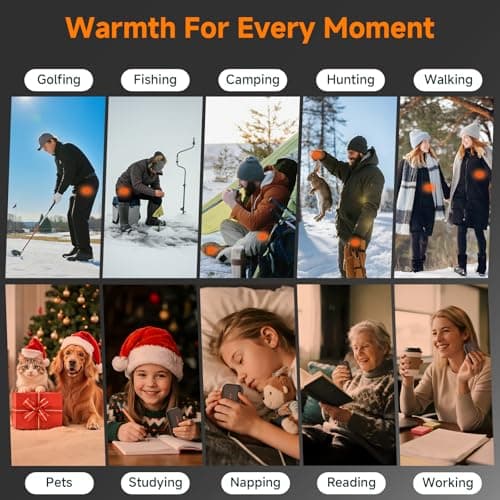 Hand Warmers Rechargeable, Electric Hand Warmer Reusable, Slim Pocket Heater Handwarmers,Gifts for Men, Women Christmas Outdoor/Indoor/Golf/Camping/Hunting Essentials(1 Packs) — view 4