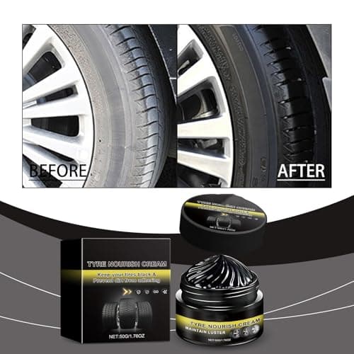 Tyre Nourish Cream, Tire Shine Wax for Car Tires, Restorement Black Gloss, Sun Prevention Water-Proof Tire Care, Wheel Refurbishment Polish for Long-Lasting Shine and Clean, Black Glossy Tire (3) — view 4