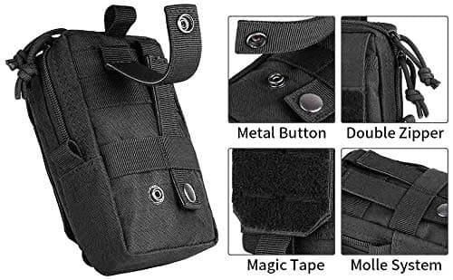 IronSeals Molle Pouch Multi-Purpose Tactical Compact Water-Resistant Utility Pouch with CA Flag Patch and D-Ring Gear Clip — view 6