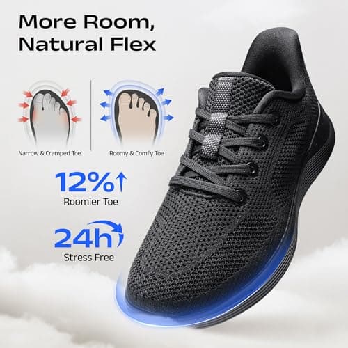 Bruno Marc Men's Slip on Walking Shoes Lightweight Breathable Comfortable Casual Sneakers,Size 10.5,All Black,SBWA26002M — view 4