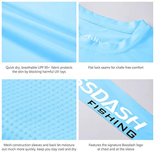 Bassdash Fishing T Shirts for Men UV Sun Protection UPF 50+ Long Sleeve Tee T-Shirt Sky Blue — view 5