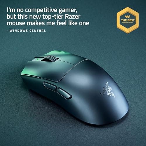 Razer Viper V4 Pro Wireless Esports Gaming Mouse – 49g Ultra Lightweight, Fast & Precise, 50K DPI Optical Sensor, 8K Polling, Gen-4 Optical Switches, Scroll Wheel, USB-C Charging, for PC & Mac – Black