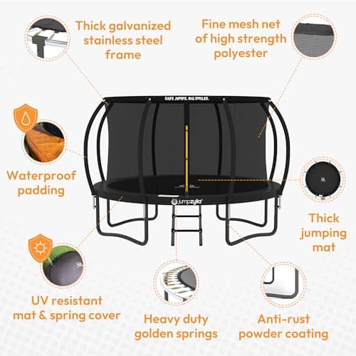 Jumpzylla Outdoor Trampoline with Net for Kids 8FT 10FT 12FT 14FT 15FT 16FT — view 2
