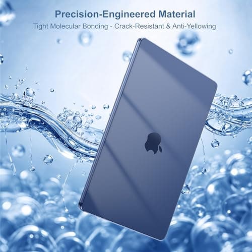 MOSISO Compatible with MacBook Air 13 inch Case M5 2026 M4 2025 M3 M2 2024-2022 A3449 A3240 A3113 A2681,Hard Shell&Keyboard Cover&Screen Film&Pouch for MacBook Air 13.6 inch Case, Crystal Midnight — view 2