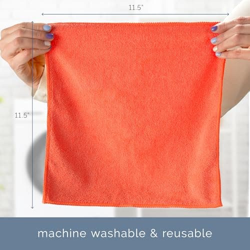 S&T INC. 100 Pack Microfiber Cleaning Cloth, Bulk Towels for Home, Reusable Microfiber Towels for Cars, Cleaning Rags, Assorted, 11.5 Inches x 11.5 Inches, 100 Count — view 5