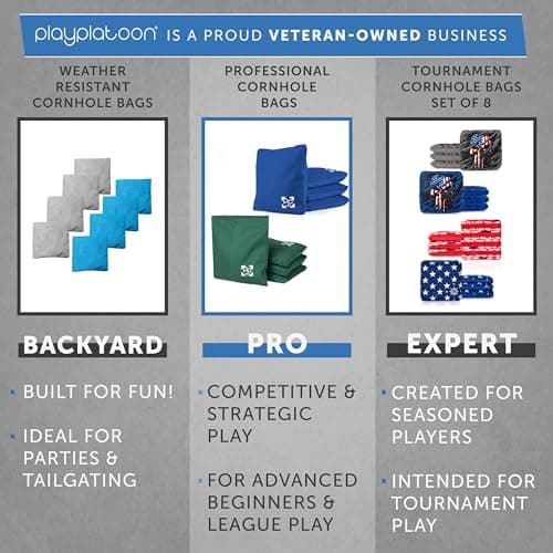 Professional Cornhole Bags - Set of 8 Regulation All Weather Two Sided Improved Bean Bags for Pro Corn Hole Game - 4 Red & 4 Black — view 7