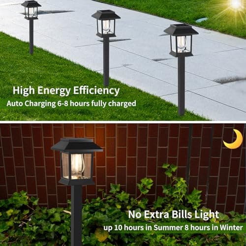 Greluna Solar Lights Outdoor,12 Pack 3000K Waterproof Auto On/Off Solar Pathway Lights for Your Garden, Landscape, Path, Yard, Patio, Driveway,Walkway Decor — view 2