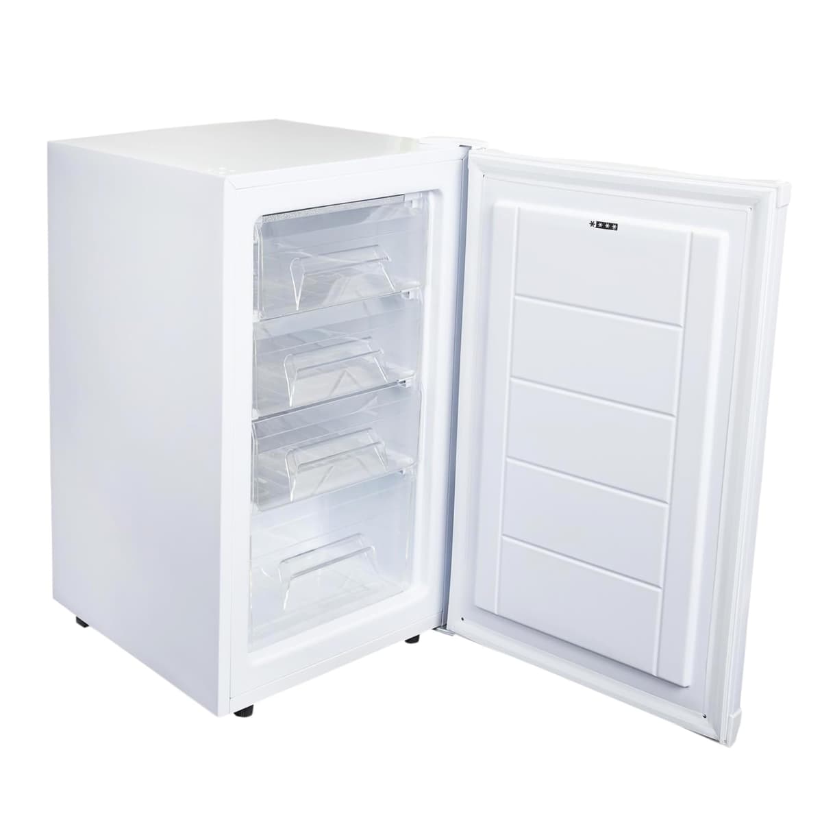 SIA UCF50WH Freestanding Under Counter Freezer, 77L Capacity, 4* Freezer Rating, E Rated, 50cm Wide, Reversible Door, White, 2 Years Parts & Labour Guarantee — view 3