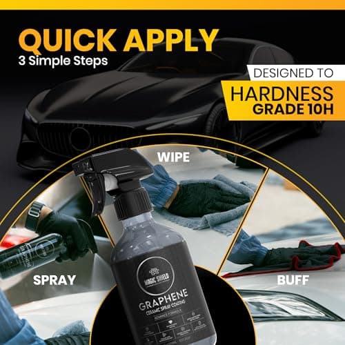 Magic Shield Graphene Ceramic Spray Coating - LAST SO LONG! Quick & Easy for Cars, Motorcycles, Boats & More - Professional-Grade Sealant for Maximum Gloss & Shine - Waterless Wash & Wax - 9oz Bottle — view 2