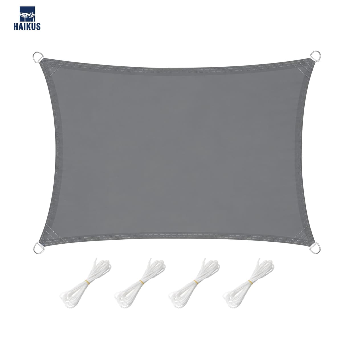 HAIKUS Toldo Vela de Sombra Impermeable Rectangular 4x5m Protección UV PES, Toldos para Patio Exterior Jardín Terraza - Gris — view 2