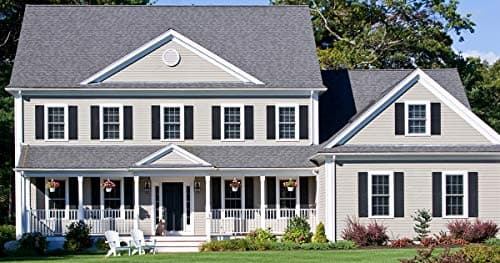 Shutters, Louvered Shutters, Standard Louvered Exterior Vinyl Window Shutters, Black, (1 Pair = 2pcs) 12"W x 40"H — view 4
