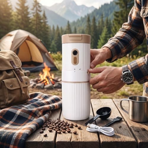 Jelquix Portable Coffee Maker with Grinder 7 Settings — view 2