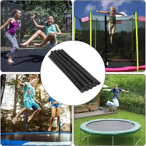 12Pcs Trampoline Pole Foam Sleeves 88cm Length, Trampoline Tube Covers, Waterproof Trampoline Accessories Replacement Parts for Poles with 2.5cm-2.6cm Diameter (Black)