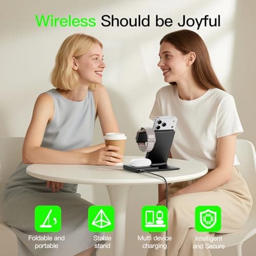 New Travel Portable Wireless Charger: for Apple Charging Station 3 in 1 Charger Stand Multiple Devices for Apple - iPhone 17 16 15 14 Pro Max 13 12 11 - Watch 2-11 SE Ultra Series - Airpods 4 3 2 Pro — view 4