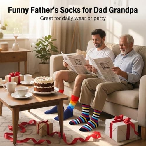 WeciBor Men's Dress Colorful Novelty Funny Crew Socks, 12 Pairs Multicolor Geometric, Size 9-13 — view 4