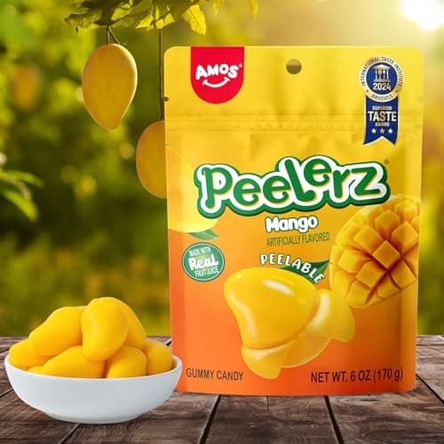 AMOS Peelerz Assorted Fruit Candy Bundle, Mango Watermelon Green Apple Flavors, Peelable Gummy Candy Variety Pack - 3 Pack — view 4