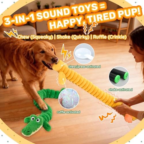 LECHONG 2-Pack 40” Extra-Long Squeaky Dog Toys for Large Dogs, Soft Chew Plush Stuffed Animal Dogs Toy, Interactive Tug-of-War Dog Toys for All Dogs to Keep Them Busy — view 2