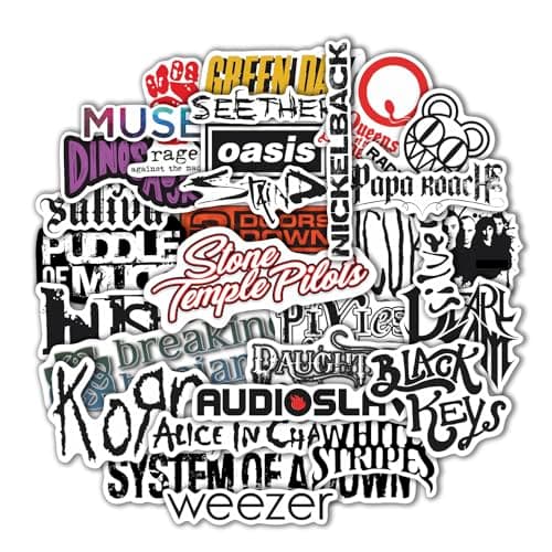 36Pcs Grunge Stickers, 90's Grunge Music, Rock Stickers, Rock Band Decals, Music Gifts for Men and Women