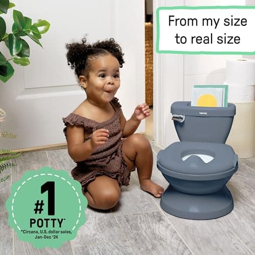 Ingenuity My Size Potty Pro in Blue, Infant Potty Training Toilet, Lifelike Flushing Sound, for Ages 18 Months, Up to 50 Pounds — view 3
