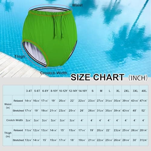 Codida Special Needs Reusable Swim Diaper – Waterproof & Leakproof Incontinence Swimwear for Toddler, Youth & Adult, Unisex Cloth Diaper Cover (Lime Green, 10-12Years) — view 3