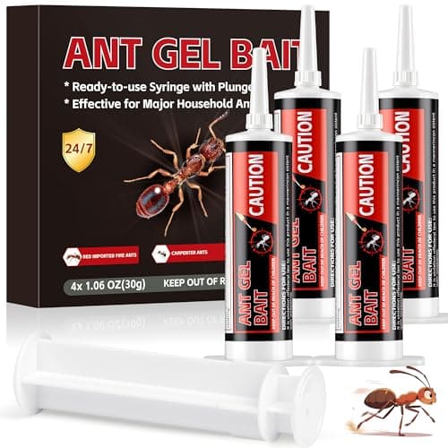 4 Tubes Ant Gel Bait, Indoor and Outdoor Use, Keeps Most Major Ant Species Away, Pets & Kids Safe