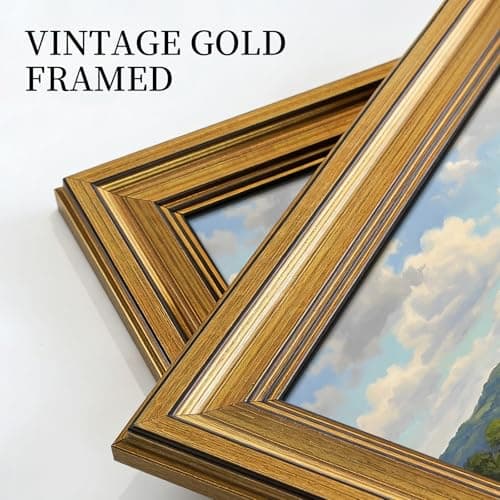 HISPACE Gold Framed Vintage Wall Art,8x10 Inch Flowers Painting Canvas Print for Living Room Aesthetic Bedroom Decor,Kitchen Shelf Decor,Christmas Gift for Friends Family — view 4