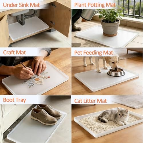 Silicone Coffee Maker Mat with Lip for Countertops 15.7''x11.8''Translucent — view 6