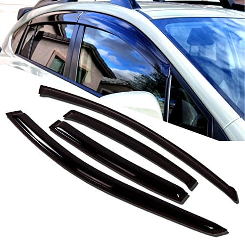TuningPros WD-733i Tinted Smoke in-Channel Window Visor Deflector Rain Guard 4-pc Set