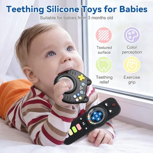 Suhunide Baby Rattles Teething Toys for Babies 3-6 Months - Remote Design. — view 2