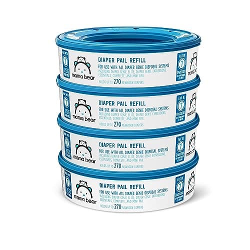 Mama Bear Diaper Pail Refills for Diaper Genie Pails, 270 Count (Pack of 4)