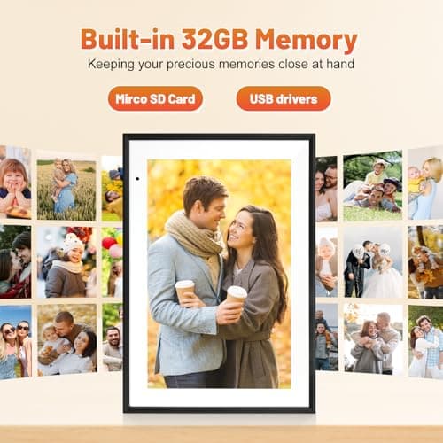 Anna Bella Digital Photo Frame 10.1 Inch with 1280x800 HD IPS Touch Screen, 32GB WiFi Digital Picture Frame with App Sharing, Auto-Rotate Photo Frame with Sleep Mode, Gift for Parents, Friends — view 3