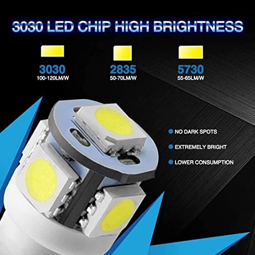 Marsauto 194 LED Bulb 6000K White 168 T10 2825 W5W 5SMD Replacement Bulbs for Car Dome Map Door Courtesy Side Marker Reading Glove Box License Plate Lights (Pack of 10)(Clear Lens Side Marker) — view 2