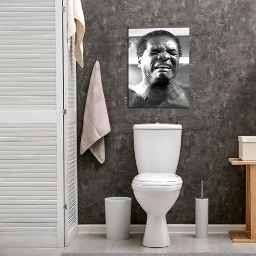 Framed Funny Bathroom Canvas Wall Art Set of 2 - Black and White Vintage Comedy Movies Posters, Funny Toilet Humour Smell Wall Decor Prints for Bathroom Decor 12x16in — view 5