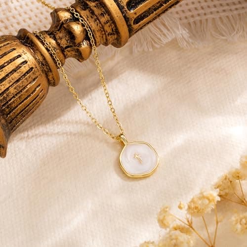 Tewiky Graduation Gift for Her Cross Necklace for Women-Dainty Simple 14k Gold Plated Cross Pendant Cute Necklaces for Women Jewelry — view 5