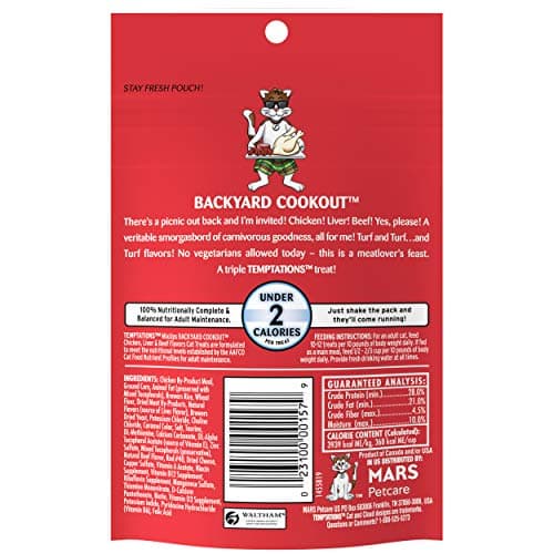 Temptations Cat Treats MixUps Backyard Cookout Flavor Crunchy, Soft Cat Treats, 3 oz. Pouch (Pack of 12) — view 2