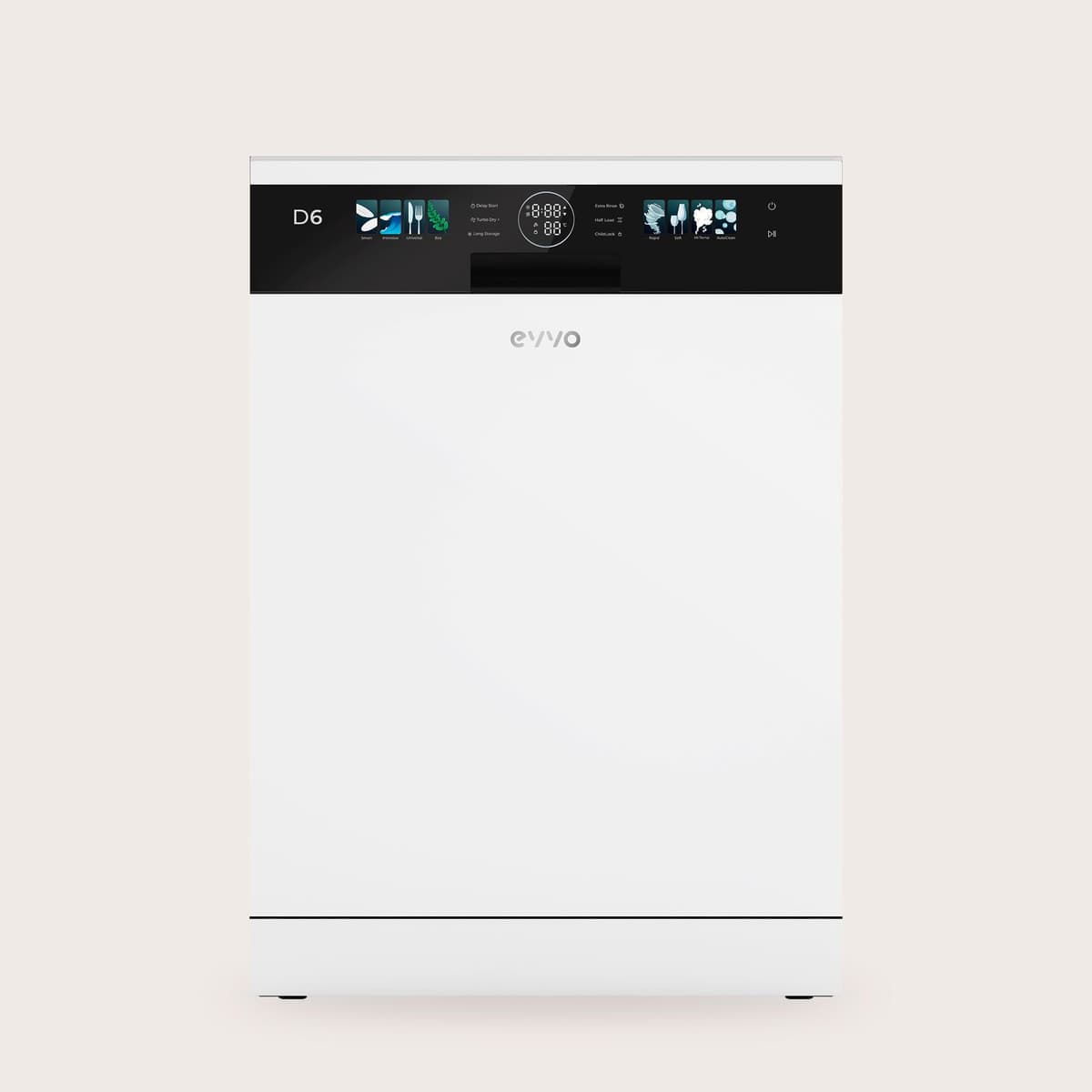 Lavavajillas D6 Libre Instalación 60 cm - Clase B de Alta Eficiencia, 15 Cubiertos, 8 Programas, Apertura Automática, Luz UV e Inicio Diferido - Lavavajillas Acero Inoxidable Inox con Secado Turbo — view 3