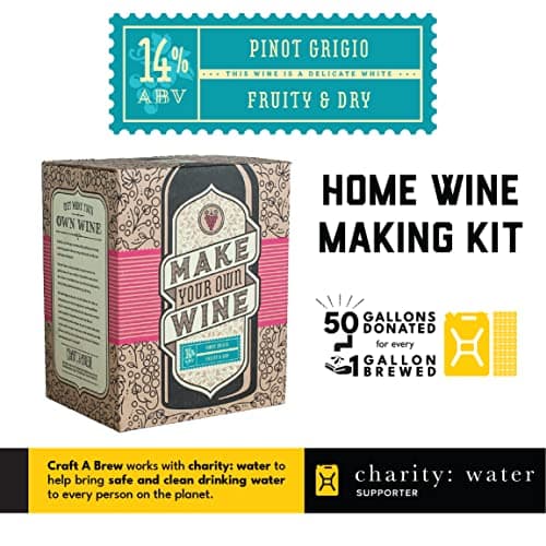 Craft A Brew Making Home Kit – Easy Brew Beginners with Ingredients and Supplies – Ultimate Wine Brewer Experience, 1 Gallon, Pinot Grigio — view 2