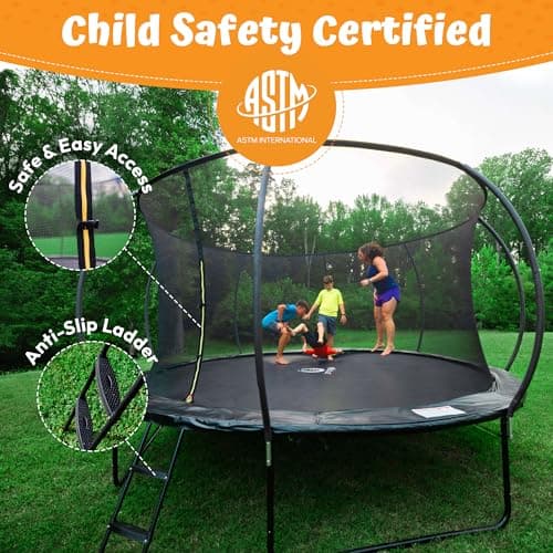 Jumpzylla Outdoor Trampoline with Net for Kids 8FT 10FT 12FT 14FT 15FT 16FT — view 5