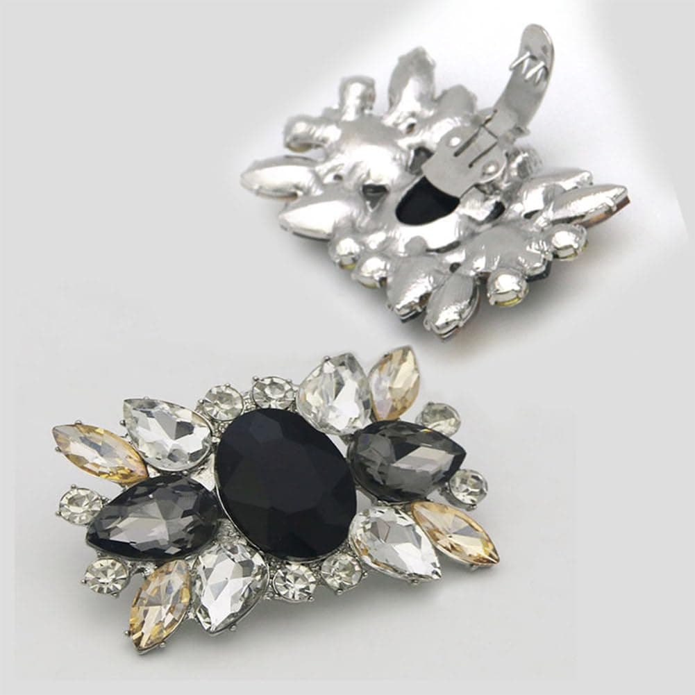 1 Pair Rhinestone Crystal Shoe Clips Wedding Party Prom Shoe Clips Buckles Decorations Elegant Women Heels Charms Beaded for Craft Jewelry Lady Heels Clothing Bags Hats Dress Decor — view 4