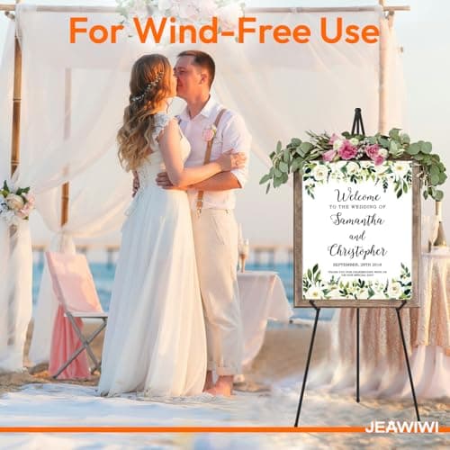 JEAWIWI 1 PCS Black Lightweight Easel Stand, 66 Inch Portable Display Easel for Posters, Foam Boards, Signs, Art Displays & Indoor Events with Carry Bags — view 5