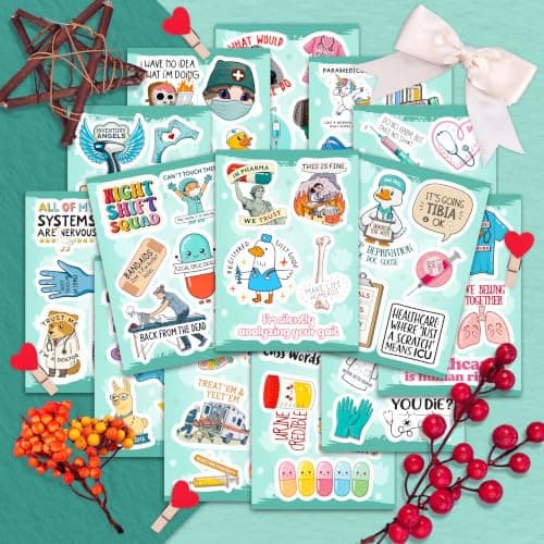 100Pcs Funny Healthcare Stickers and Decals for Water Bottle, Laptop - Funny Healthcare Gifts, Party Supplies & Dacorations - Medical, Nurse, Doctor Stickers Waterproof - Gift for Women & Men — view 4