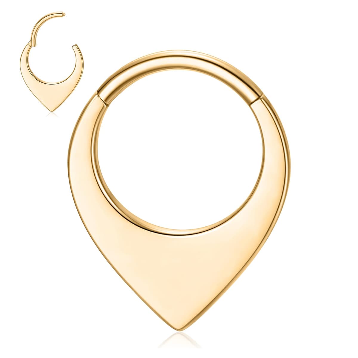 hengkaixuan Teardrop Daith Earrings Septum Jewellery Nose Hoop Ring Surgical Steel Daith Rook Tragus Piercing Jewellery Septum Clicker Ring Small Hoop Earring — view 30