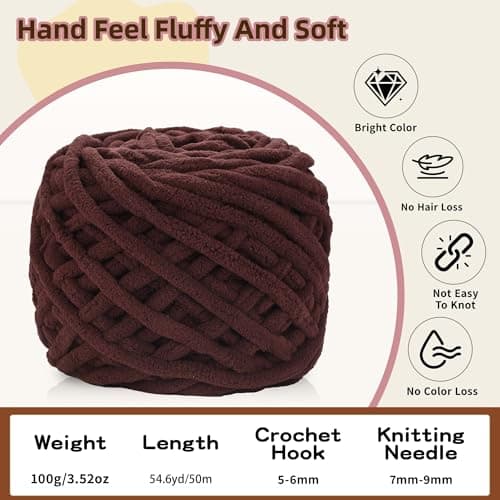 Plush Chenille Chunky Yarn for Crocheting 100g(54.6yd) - Bulky Thick Fluffy Yarn for Knitting- Soft Velvet for Baby, Blanket Knitting Blanket Yarns- Amigurumi Yarns (Green) — view 2