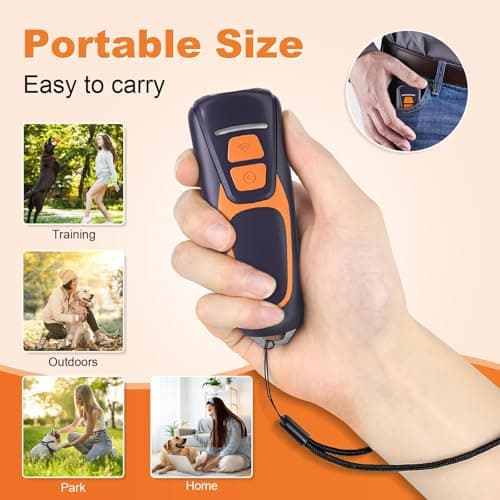Dog Bark Deterrent Devices, Rechargeable Ultrasonic Anti Barking Device for Dogs, Dog Bark Control Devices 50FT Range Safe for Dogs & Human Portable Indoor Outdoor — view 3