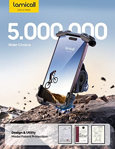 Lamicall Bike Phone Holder, Motorcycle Mount - Motorcycle Phone Holder, Handlebar Cell Phone Clamp, E-Bike Scooter Phone Clip for iPhone 17 Air Pro Max, 16 15 Plus, S20, 4.7 to 6.8" Smartphones — view 6